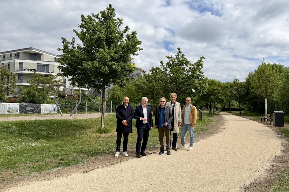 Marc Mische, Lyson; Andreas Kowol, Stadt Wiesbaden; Andrzej und Kostja Lyson, Lyson; David Berger, Gramenz (von links nach rechts)