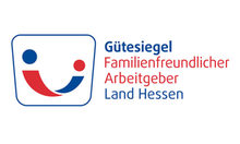 Logo Gütesiegel "Familienfreundlicher Arbeitgeber" - Blaue und rote Schrif