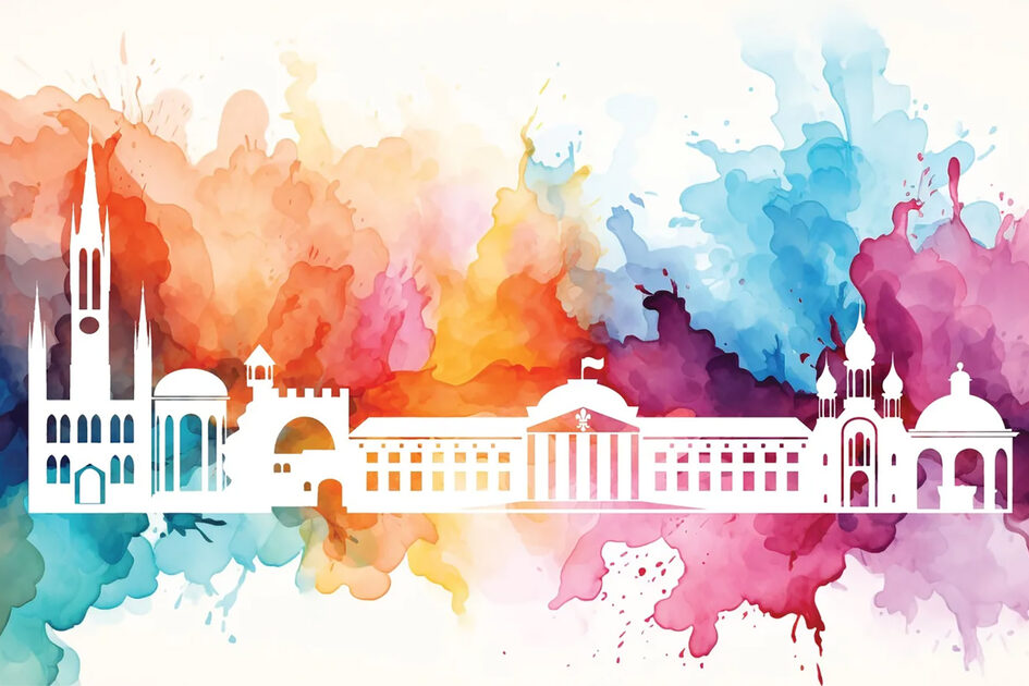 Ne antrenăm! Logo-ul de antrenament al orașului Wiesbaden - Silhouette Wiesbaden