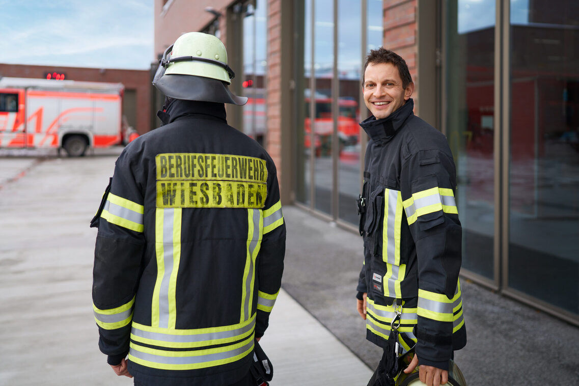 Rene L. and Réne G., professional firefighters