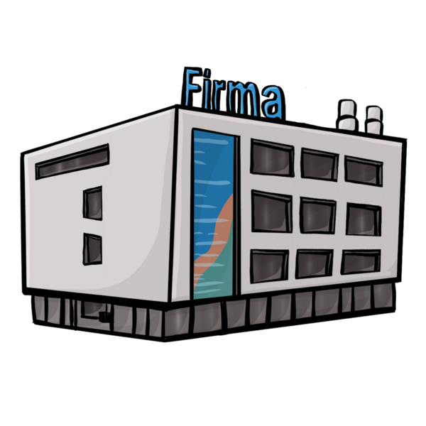 Ein gemaltes Firmengebäude / Haus