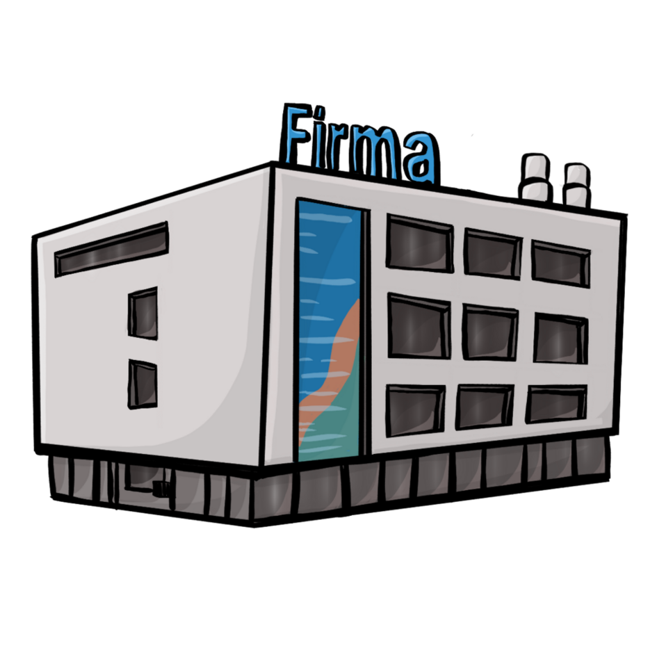 Ein gemaltes Firmengebäude / Haus