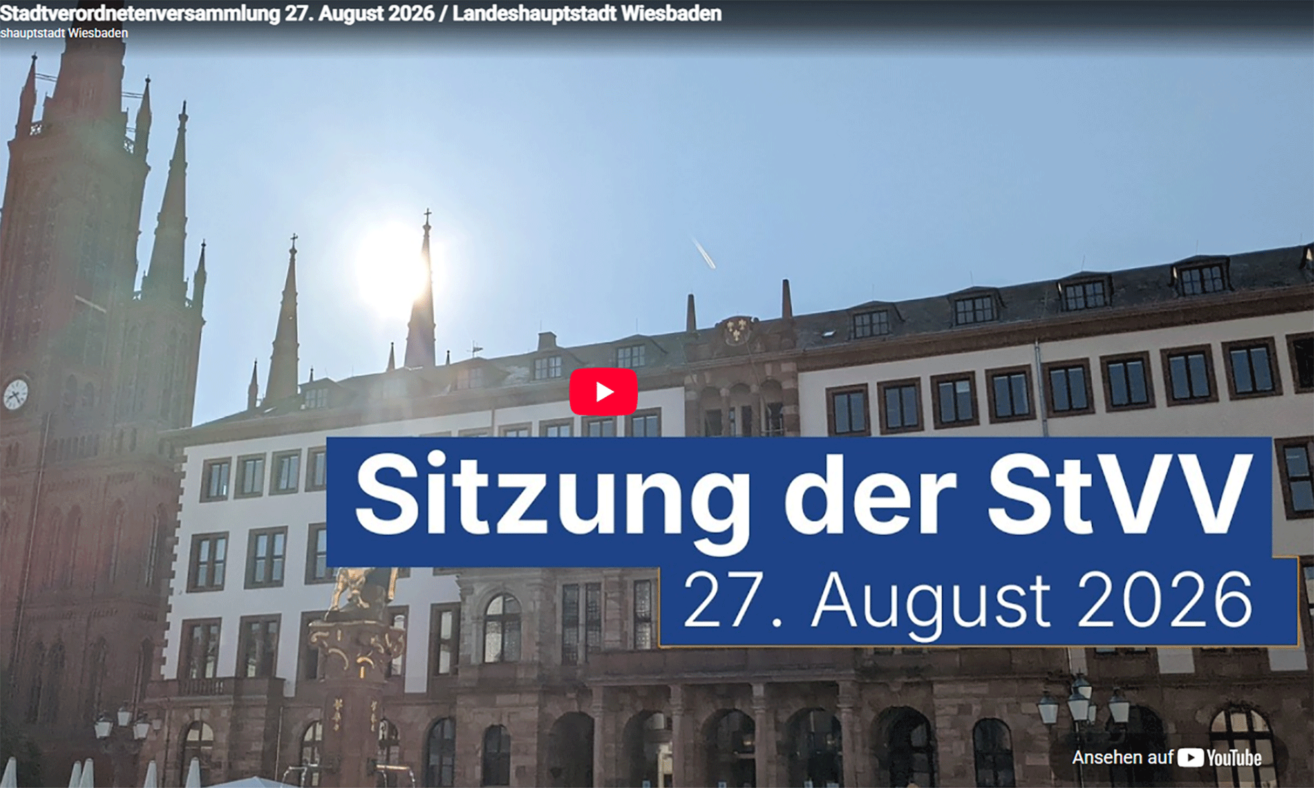 Startbildschirm mit Rathaus und Datum nächster Sitzung