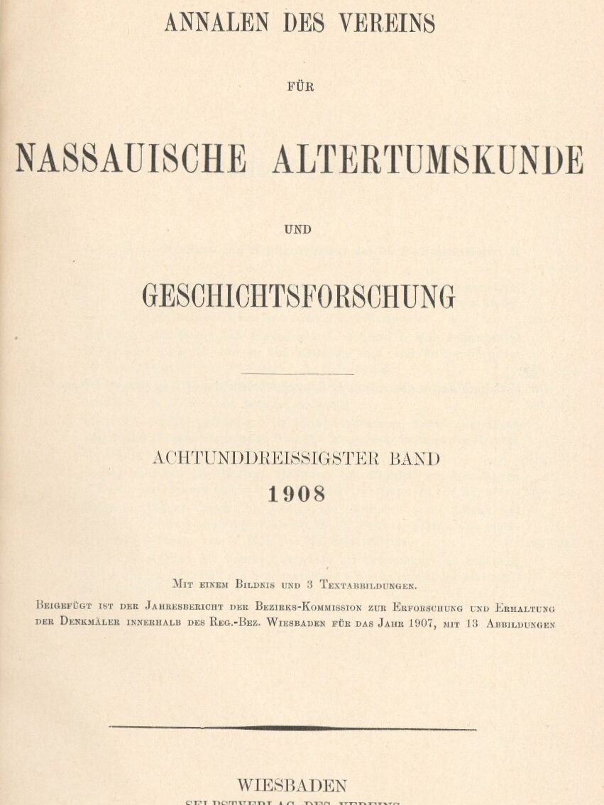 Volume 38 des Annales de Nassau, 1908