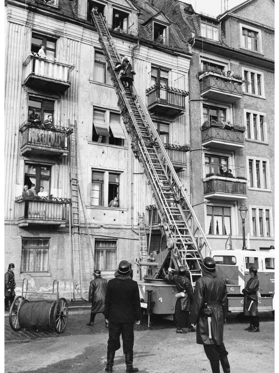 Feuerwehrübung am Tag der offenen Tür, 1963