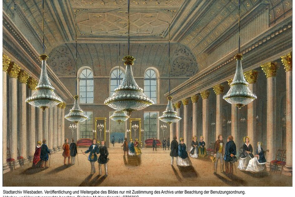 منظر داخلي للكورهاوس القديم، حوالي عام 1850