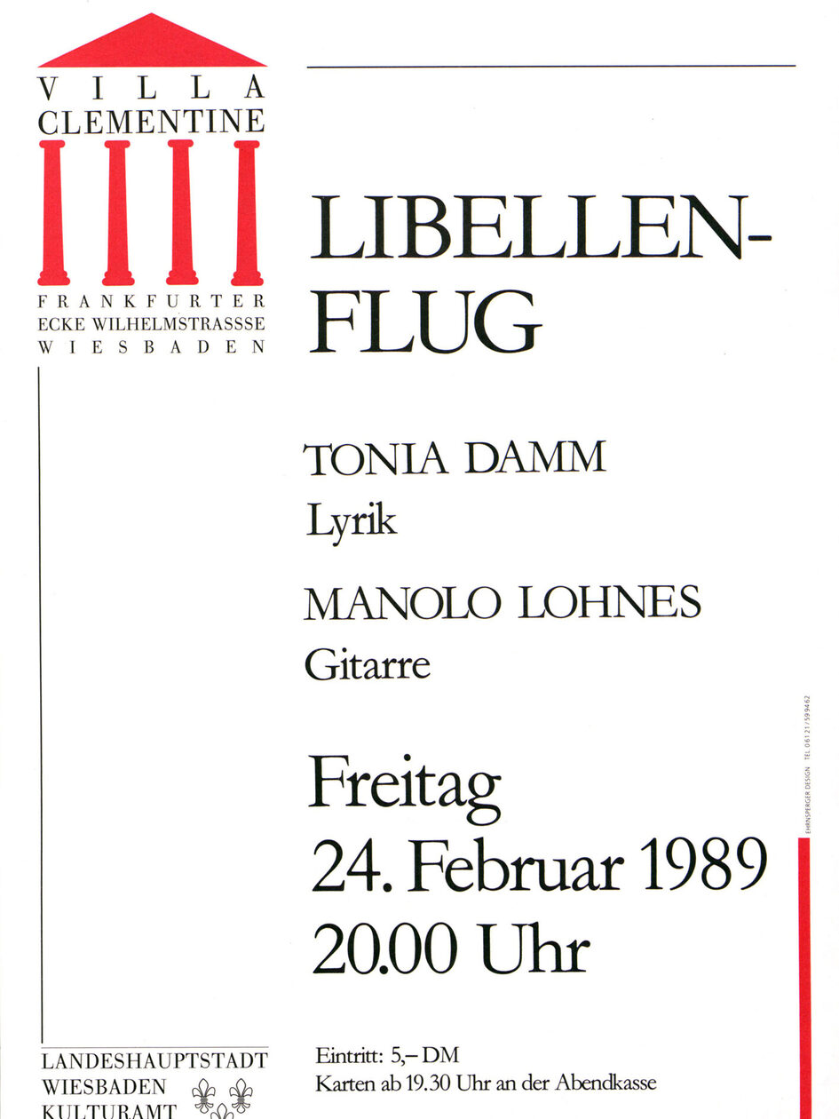 Manifesto che annuncia una lettura, 1989