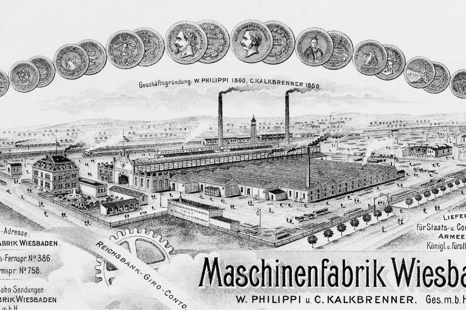 Carta intestata della Maschinenfabrik Wiesbaden GmbH, 1879