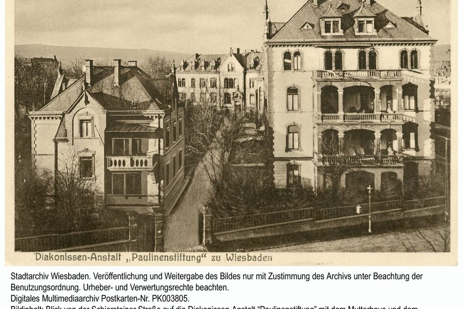 Mutter- und Pfarrhaus des Paulinenstifts in der Schiersteiner Straße, ca. 1910