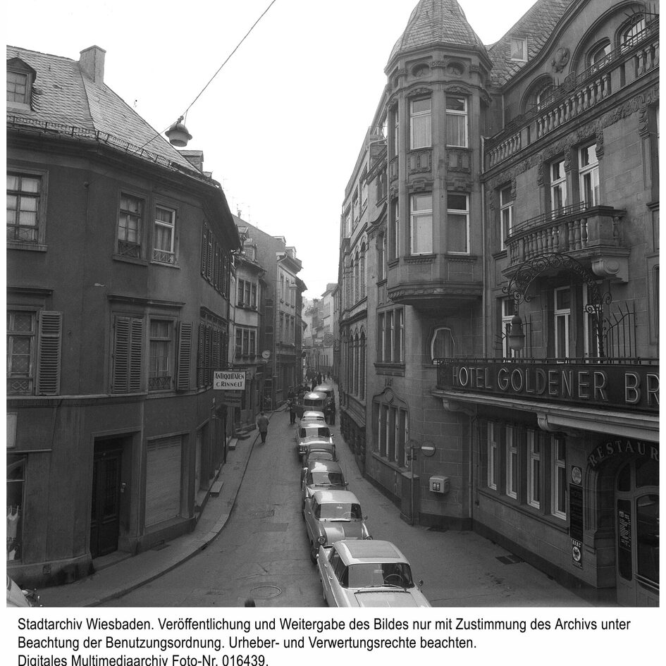 Blick von der Goldgasse in die Wagemannstraße, 1964