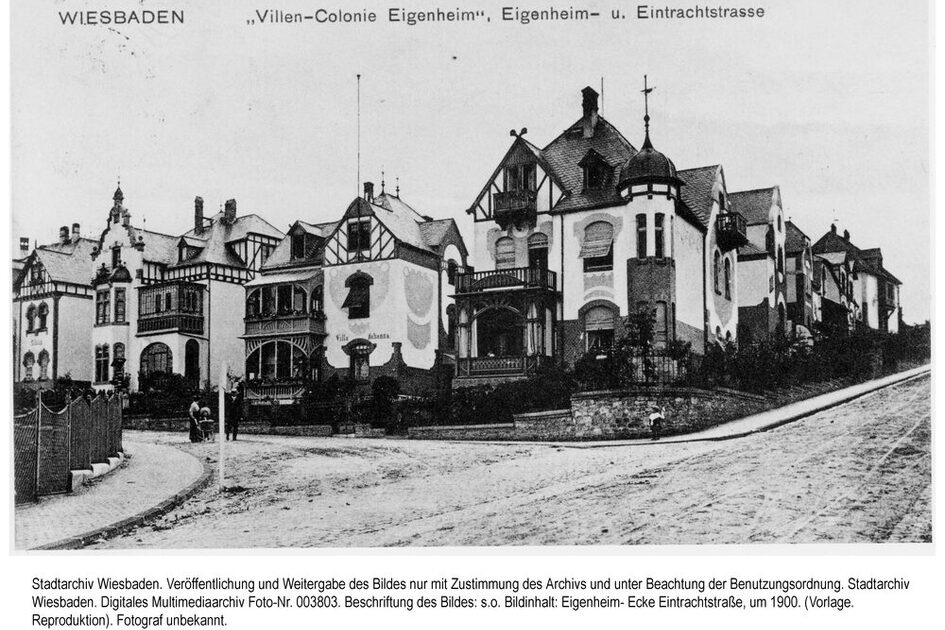 Villas à l'angle des rues Eigenheimstraße et Eintrachtstraße, vers 1900