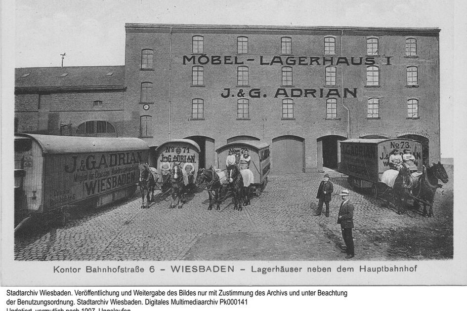 Lagergebäude der Firma J. & G. Adrian, ca. 1907-1914
