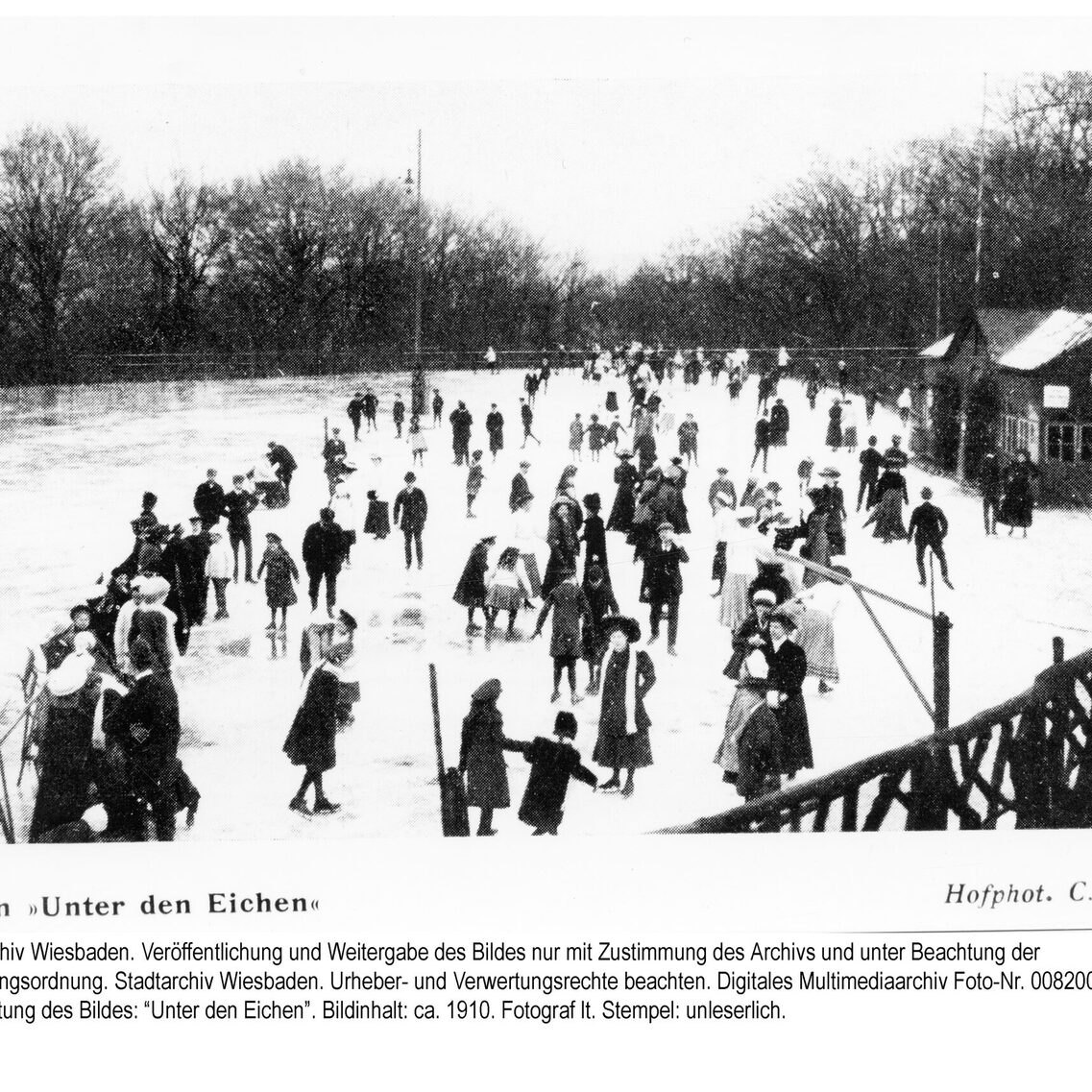 Eislaufbahn auf dem Gelände des Luft- und Sonnenbads "Unter den Eichen", ca. 1910