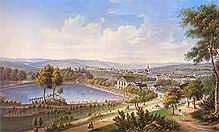 Şehrin tarihi - Wiesbaden'den tarihi bir görünüm.