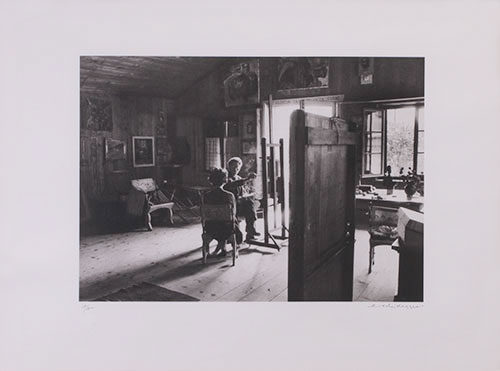 Scheidegger, Ernst: Alberto Giacometti mit Annette in Stampa