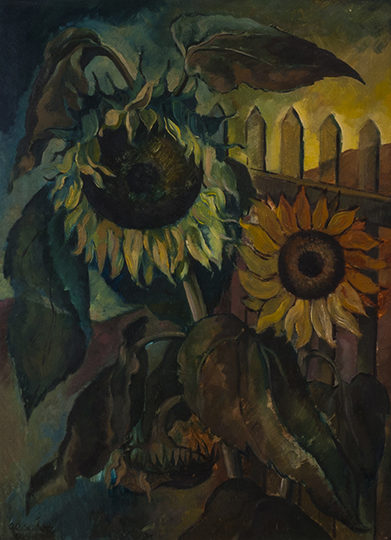 Seibertz, Otto Rochus: Sonnenblumen im Garten