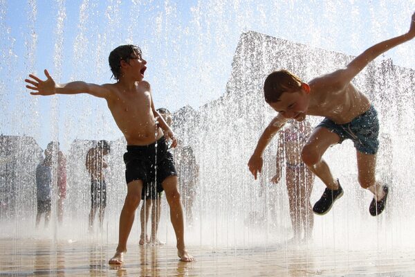 Playfountain water playground on Luisenplatz