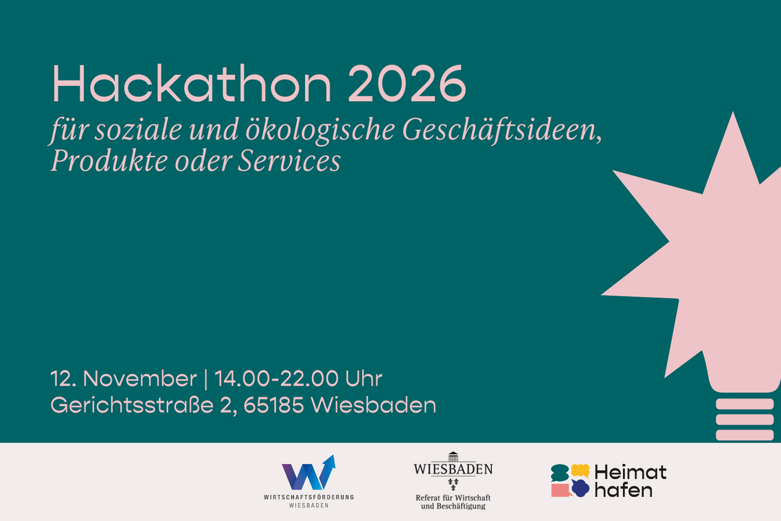 Grüner Hintergrund mit dem Schriftzug "Hackathon 2026"