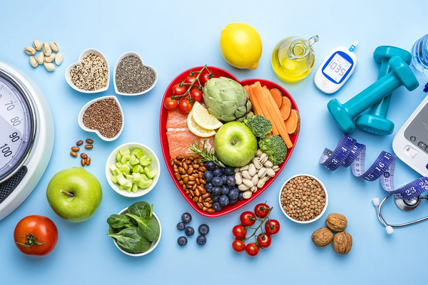 Gemüse und medizinische Geräte.