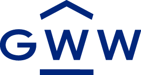 GWW Wiesbadener Wohnbaugesellschaft mbH лого, сини букви