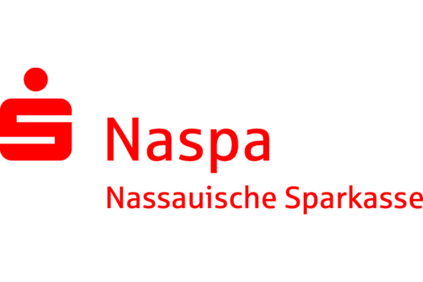 Naspa Logo mit rotem Sparkassensymbol und dem Schriftzug "Naspa" und darunter "Nassauische Sparkasse"
